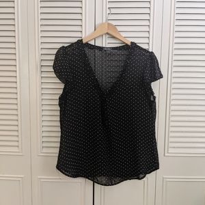 Black White Polka Dot Top
